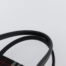Burberrys Nova Check Blue Label Hand Bag Nylon Black Silver Auth fm5217-8