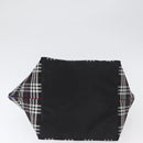 Burberrys Nova Check Blue Label Hand Bag Nylon Black Silver Auth fm5217-5