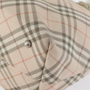 BURBERRY Nova Check Blue Label Hand Bag Nylon Pink Silver Auth fm5218-11