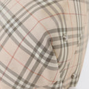 BURBERRY Nova Check Blue Label Hand Bag Nylon Pink Silver Auth fm5218-12