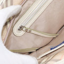 BURBERRY Nova Check Blue Label Hand Bag Nylon Pink Silver Auth fm5218-20