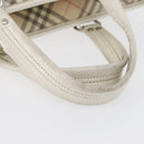 BURBERRY Nova Check Blue Label Hand Bag Nylon Pink Silver Auth fm5218-7