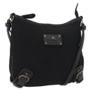 BURBERRY Shoulder Bag Canvas Leather Black Auth fm5219-1