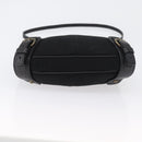 BURBERRY Shoulder Bag Canvas Leather Black Auth fm5219-5