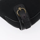 BURBERRY Shoulder Bag Canvas Leather Black Auth fm5219-10