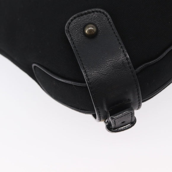 BURBERRY Shoulder Bag Canvas Leather Black Auth fm5219