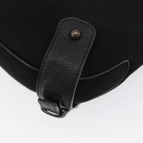 BURBERRY Shoulder Bag Canvas Leather Black Auth fm5219