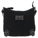 BURBERRY Shoulder Bag Canvas Leather Black Auth fm5219-13