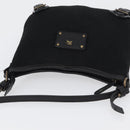 BURBERRY Shoulder Bag Canvas Leather Black Auth fm5219-6