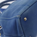 PRADA Canapa PM Hand Bag Canvas 2way Blue Gold Auth fm5220-16