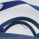 PRADA Canapa PM Hand Bag Canvas 2way Blue Gold Auth fm5220-8