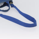 PRADA Canapa PM Hand Bag Canvas 2way Blue Gold Auth fm5220-9