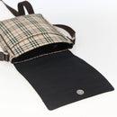 BURBERRY Nova Check Shoulder Bag Canvas Beige Silver Auth fm5222-10