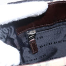 BURBERRY Nova Check Shoulder Bag Canvas Beige Silver Auth fm5222-19