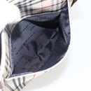 BURBERRY Nova Check Shoulder Bag Canvas Beige Silver Auth fm5222-21