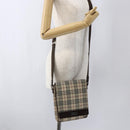 BURBERRY Nova Check Shoulder Bag Canvas Beige Silver Auth fm5222-22