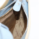 Salvatore Ferragamo Gancini Shoulder Bag Leather Light Blue Silver Auth fm5224-19
