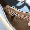 Salvatore Ferragamo Gancini Shoulder Bag Leather Light Blue Silver Auth fm5224-21