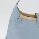 Salvatore Ferragamo Gancini Shoulder Bag Leather Light Blue Silver Auth fm5224-4