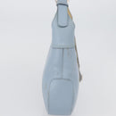 Salvatore Ferragamo Gancini Shoulder Bag Leather Light Blue Silver Auth fm5224-6