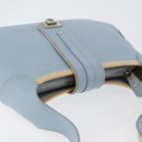 Salvatore Ferragamo Gancini Shoulder Bag Leather Light Blue Silver Auth fm5224-7