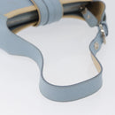 Salvatore Ferragamo Gancini Shoulder Bag Leather Light Blue Silver Auth fm5224-8