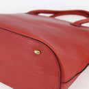 CELINE Hand Bag Leather Red Gold Auth fm5225-10
