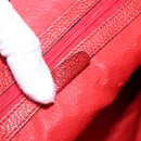 CELINE Hand Bag Leather Red Gold Auth fm5225-21