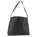 CELINE Macadam Canvas Shoulder Bag PVC Leather Black Gold Auth fm5227-1