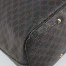 CELINE Macadam Canvas Shoulder Bag PVC Leather Black Gold Auth fm5227-16