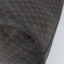 CELINE Macadam Canvas Shoulder Bag PVC Leather Black Gold Auth fm5227-17