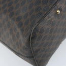 CELINE Macadam Canvas Shoulder Bag PVC Leather Black Gold Auth fm5227-18