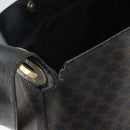 CELINE Macadam Canvas Shoulder Bag PVC Leather Black Gold Auth fm5227-9