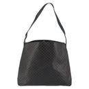 CELINE Macadam Canvas Shoulder Bag PVC Leather Black Gold Auth fm5227-13