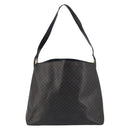 CELINE Macadam Canvas Shoulder Bag PVC Leather Black Gold Auth fm5227-2