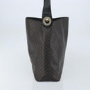 CELINE Macadam Canvas Shoulder Bag PVC Leather Black Gold Auth fm5227-3