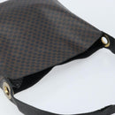 CELINE Macadam Canvas Shoulder Bag PVC Leather Black Gold Auth fm5227-6