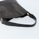 CELINE Macadam Canvas Shoulder Bag PVC Leather Black Gold Auth fm5227-7