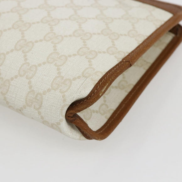 GUCCI GG Supreme Clutch Bag PVC Leather Ivory Gold 41 01 037 Auth fm5228