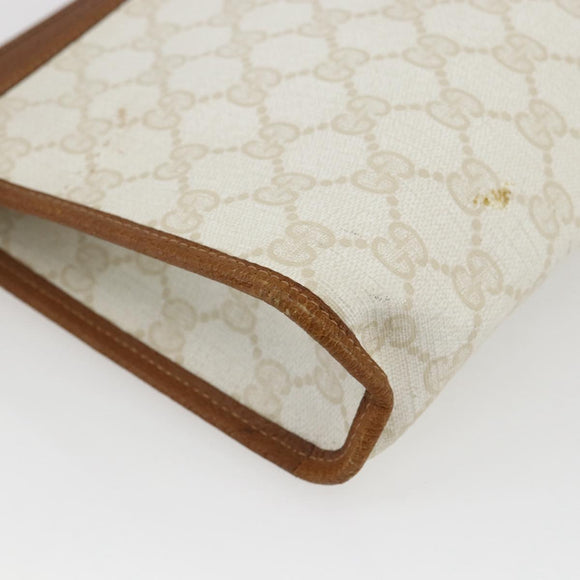 GUCCI GG Supreme Clutch Bag PVC Leather Ivory Gold 41 01 037 Auth fm5228