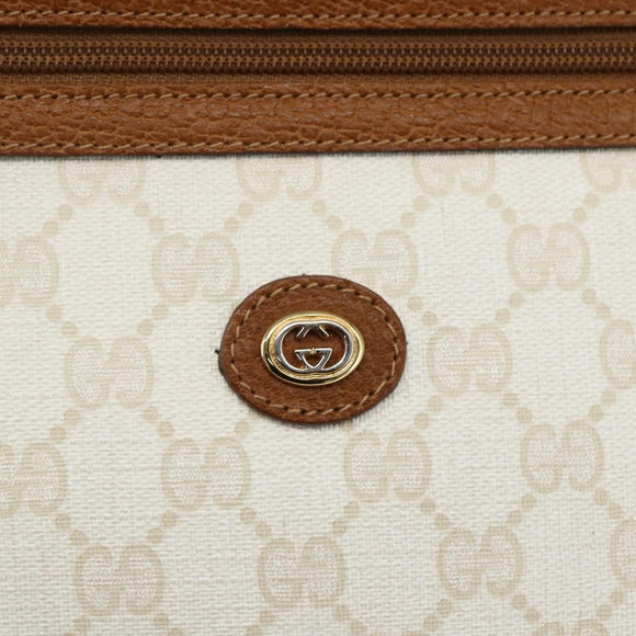 GUCCI GG Supreme Clutch Bag PVC Leather Ivory Gold 41 01 037 Auth fm5228