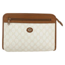 GUCCI GG Supreme Clutch Bag PVC Leather Ivory Gold 41 01 037 Auth fm5228-13