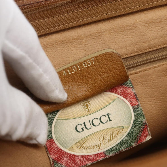GUCCI GG Supreme Clutch Bag PVC Leather Ivory Gold 41 01 037 Auth fm5228