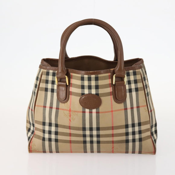 Burberrys Nova Check Bag Canvas Leather 5 Set Black Navy beige Auth fm5230