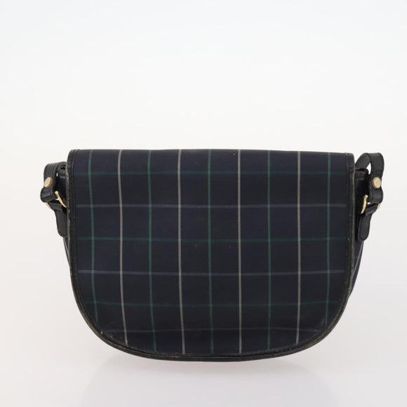 Burberrys Nova Check Bag Canvas Leather 5 Set Black Navy beige Auth fm5230