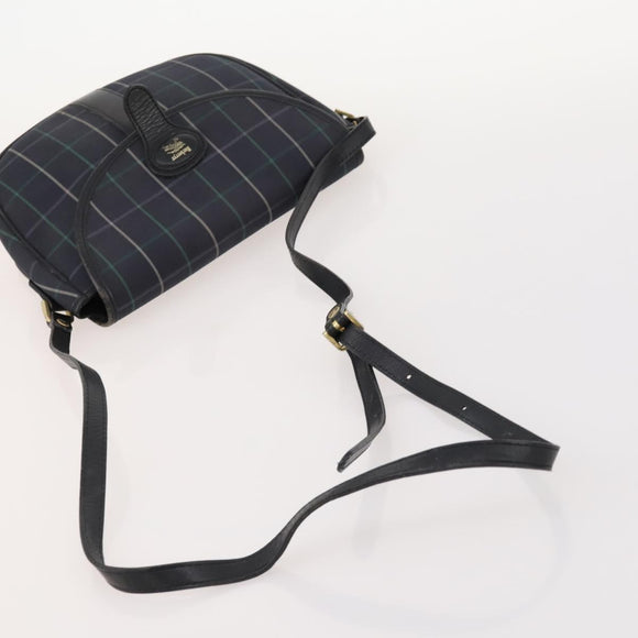 Burberrys Nova Check Bag Canvas Leather 5 Set Black Navy beige Auth fm5230