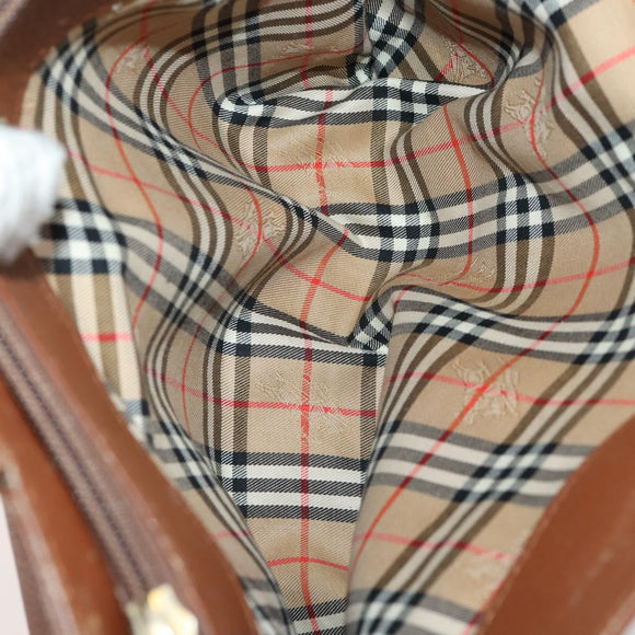 Burberry Nova Check Blue Label Tas Leer PVC 5 Delig Zwart Beige Auth fm5233