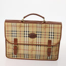 Burberry Nova Check Blue Label Tas Leer PVC 5 Delig Zwart Beige Auth fm5233-12