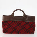 Burberry Nova Check Blue Label Tas Leer PVC 5 Delig Zwart Beige Auth fm5233-17