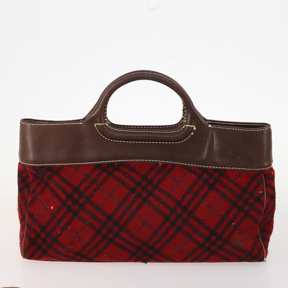 Burberry Nova Check Blue Label Tas Leer PVC 5 Delig Zwart Beige Auth fm5233